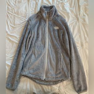 North Face XS Grey fuzzy jacket
